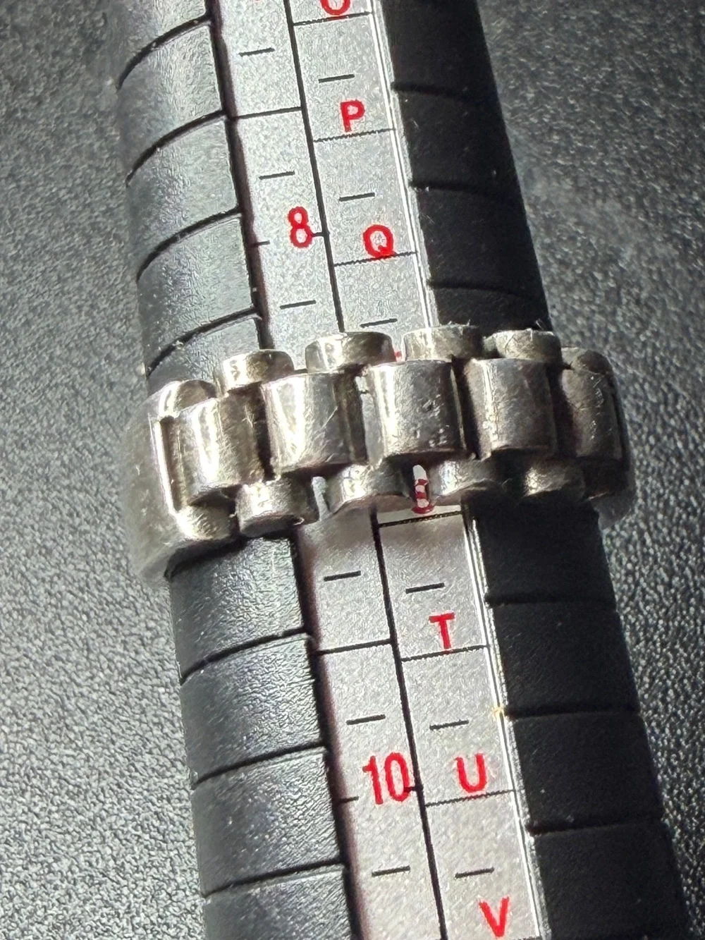 Chunky Industrial-Inspired Sterling Silver Ring size 9